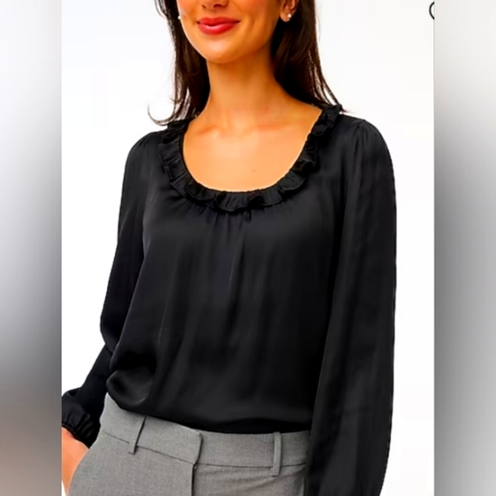 J Crew Ruffle neck blouse. NWT